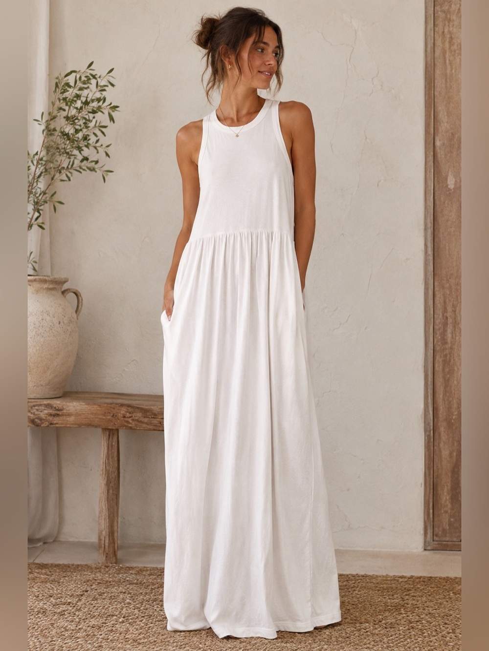 Ninety Percent Organic Cotton Tank Maxi Dress | XS